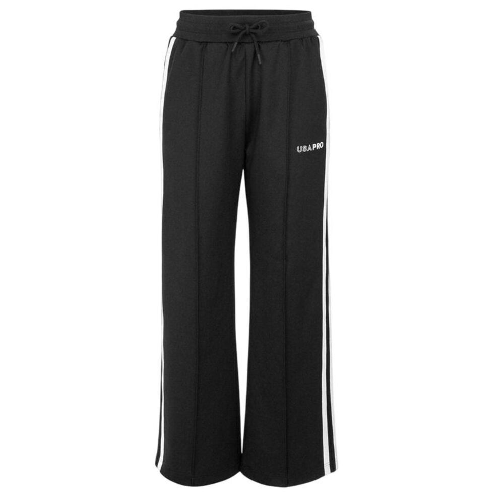 USA Pro Womens/Ladies Side Stripe Tracksuit Bottoms / Black